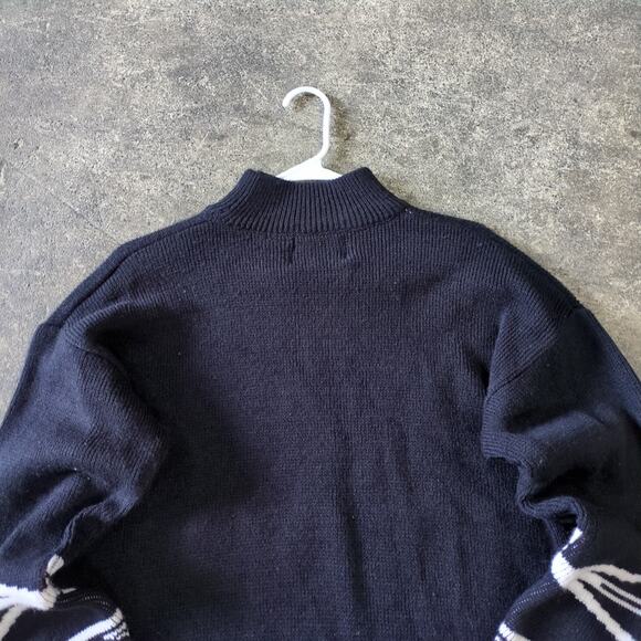Vintage Gitano Sweater Womens L Black Aztec Southwestern Mock Neck Geometric - Picture 4 of 7